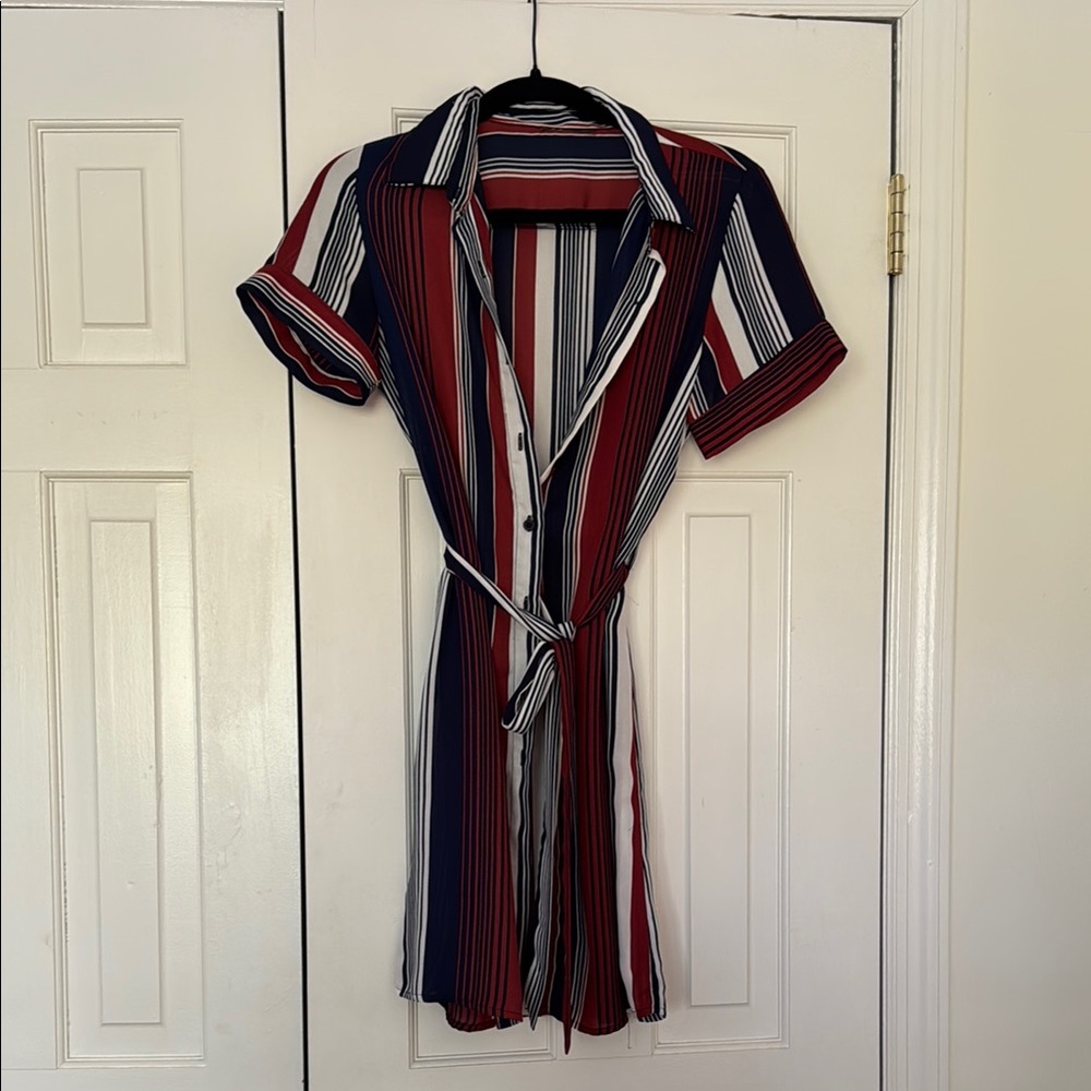 Striped Multicolor Shirt Dress